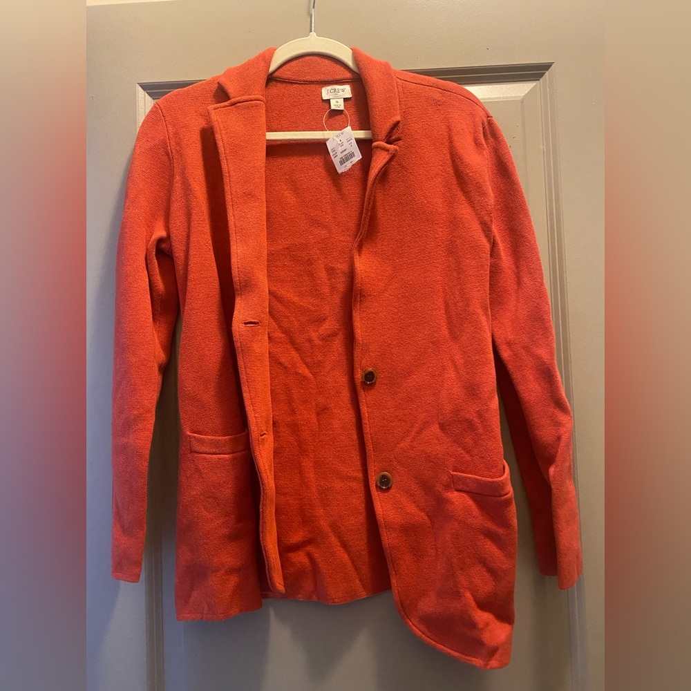 JCrew Coral Sweater Blazer
